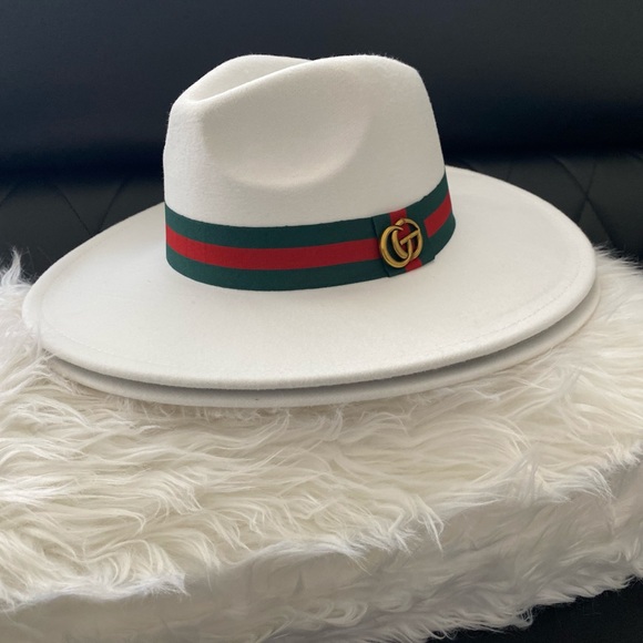 White Wide Brim Fedora - Picture 3 of 5